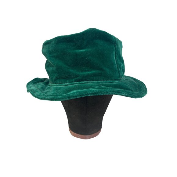 New Marc Vachon Hollywood Pine Green Velvet Fedora Rocker Hat 60cm / 24” Sz L - Picture 3 of 7